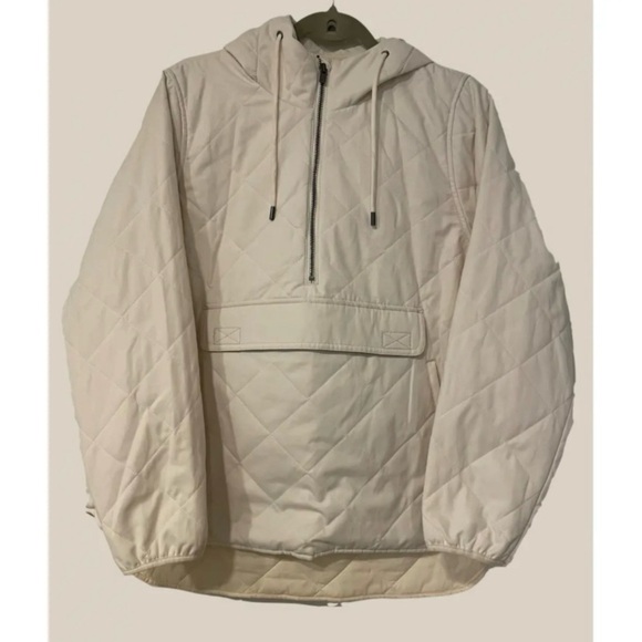 Banana Republic Quilted Half Zip Anorak Jacket Coat NEW XS Tan Beige - Picture 11 of 14